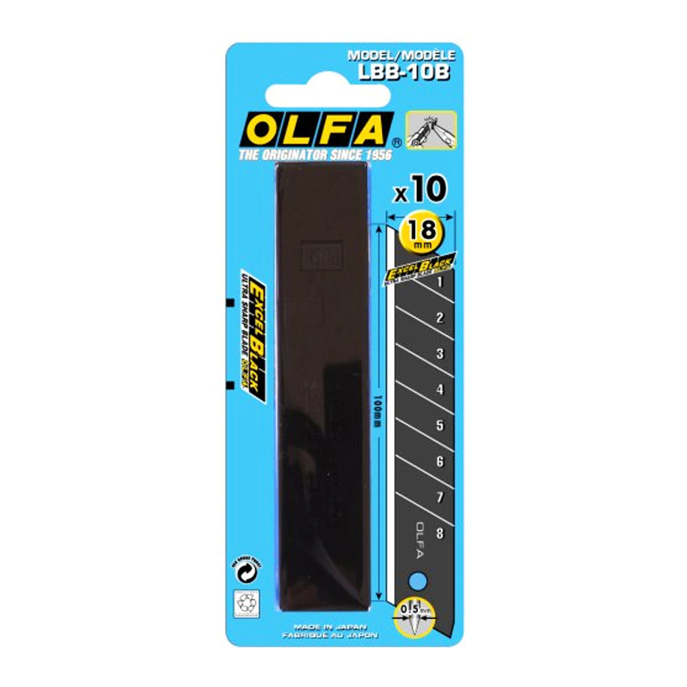 OLFA EXCEL BLACK BLADE 18MM 10PK