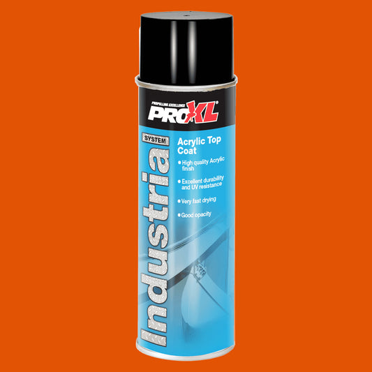 PROXL INDUSTRIAL ACRYLIC 500ML TOPCOAT AEROSOL KUBOTA ORANGE