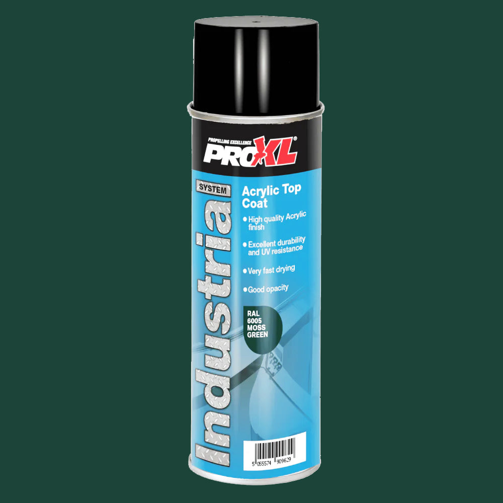 PROXL INDUSTRIAL ACRYLIC 500ML TOPCOAT AEROSOL MOSS GREEN