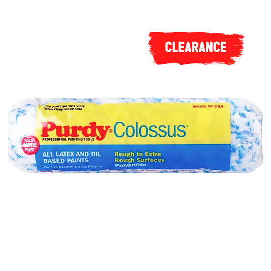 Purdy colossus 9"x1" sleeve with a clearance sign