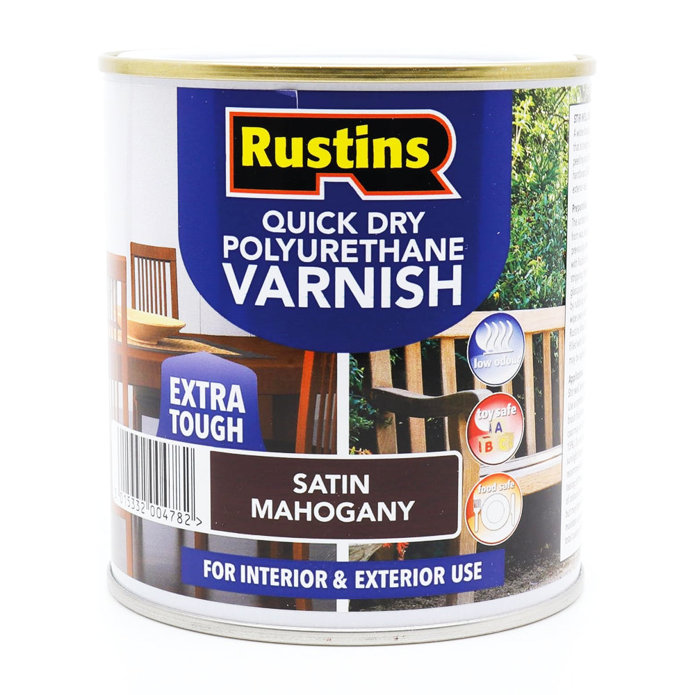 Q/D POLY VARNISH SATIN MAHOGANY 250ML