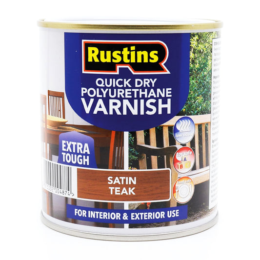 Q/D POLY VARNISH SATIN TEAK 250ML
