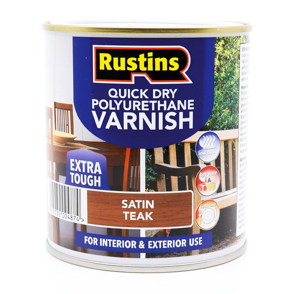 Q/D POLY VARNISH SATIN TEAK 250ML