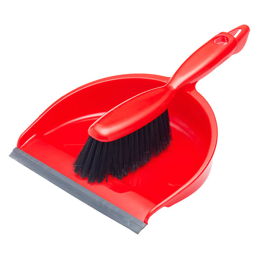 RODO DUST PAN & BRUSH SET RED