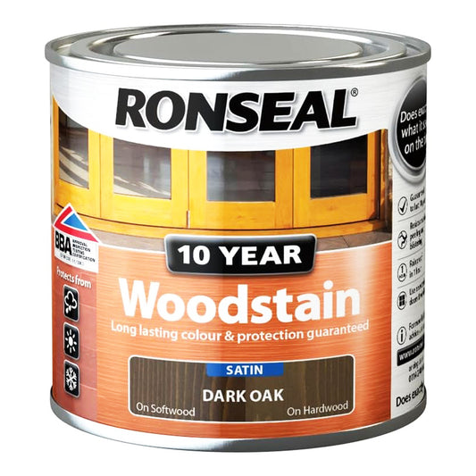 RONSEAL 10 YEAR WOODSTAIN DARK OAK 250ML