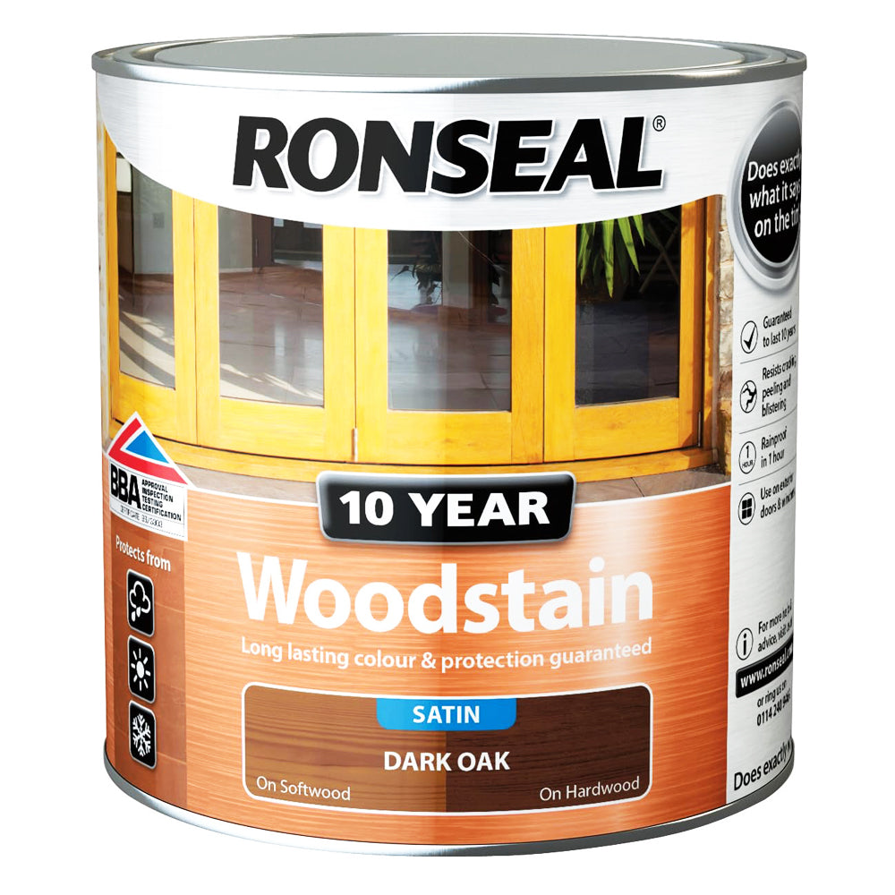 RONSEAL 10 YEAR WOODSTAIN DARK OAK 750ML