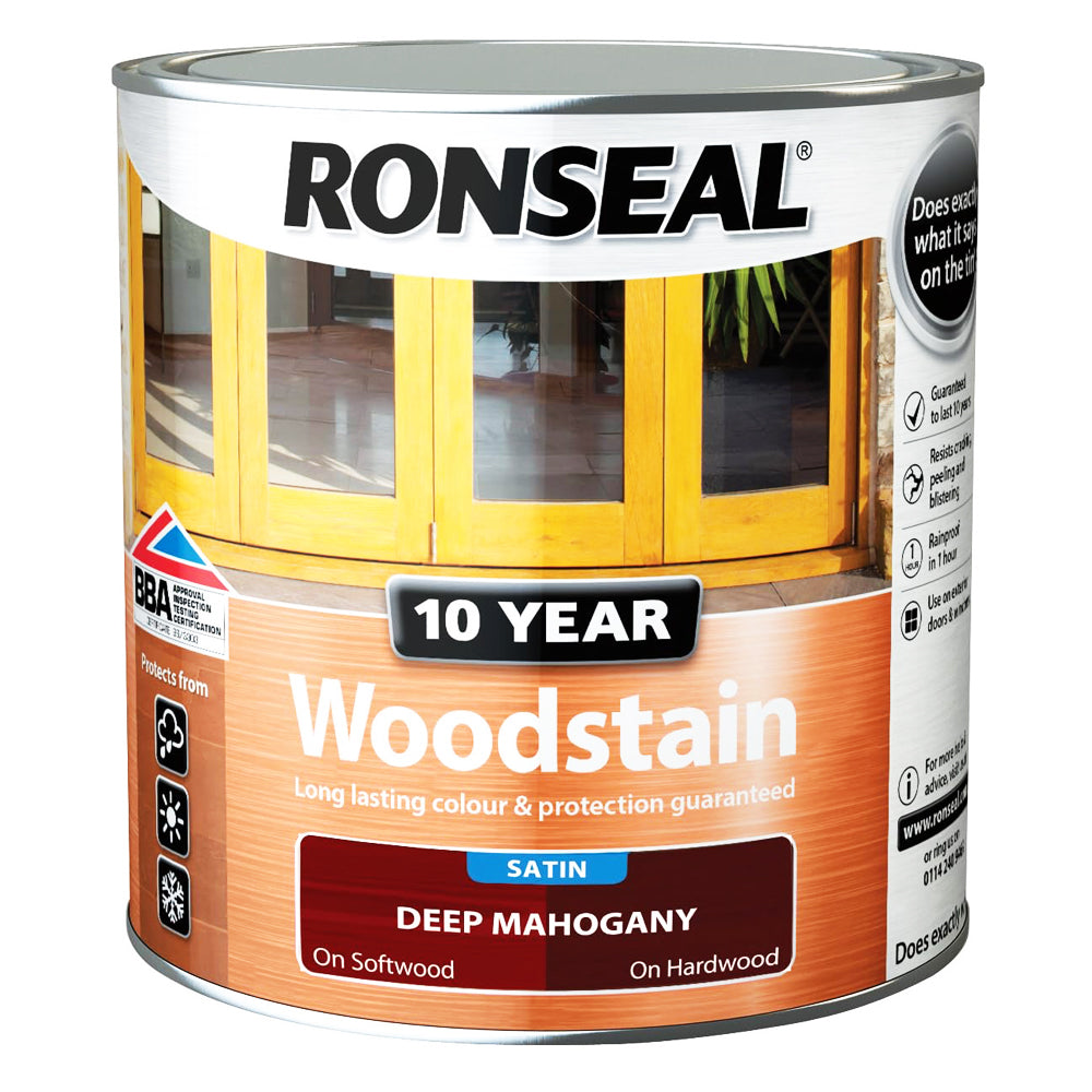 RONSEAL 10 YEAR WOODSTAIN DEEP MAHOGANY 750ML