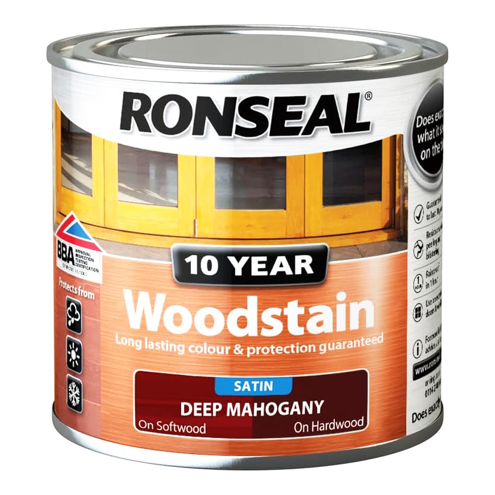 RONSEAL 10 YEAR WOODSTAIN DEEP MAHOGANY 250ML