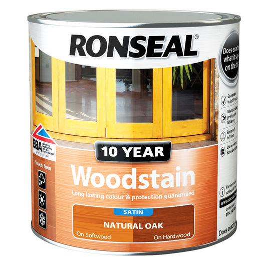RONSEAL 10 YEAR WOODSTAIN NATURAL OAK 2.5L