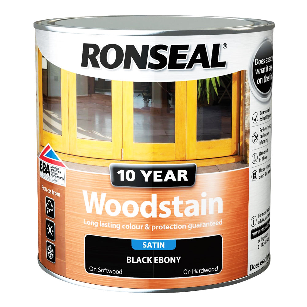 RONSEAL 10 YEAR WOODSTAIN SATIN EBONY 2.5L