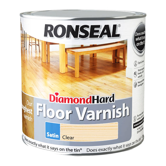 RONSEAL DIAMOND FLOOR VARNISH SATIN CLEAR 2.5L