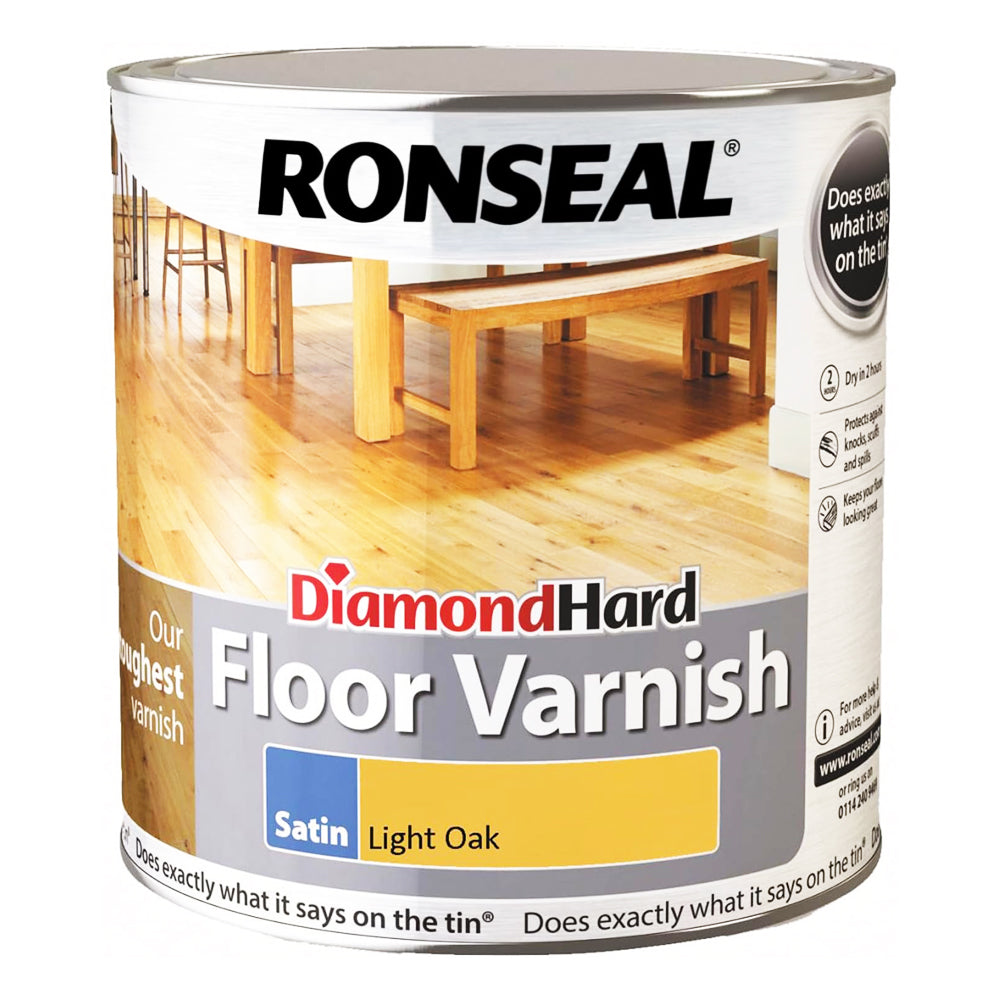 RONSEAL DIAMOND FLOOR VARNISH SATIN LIGHT OAK 2.5L