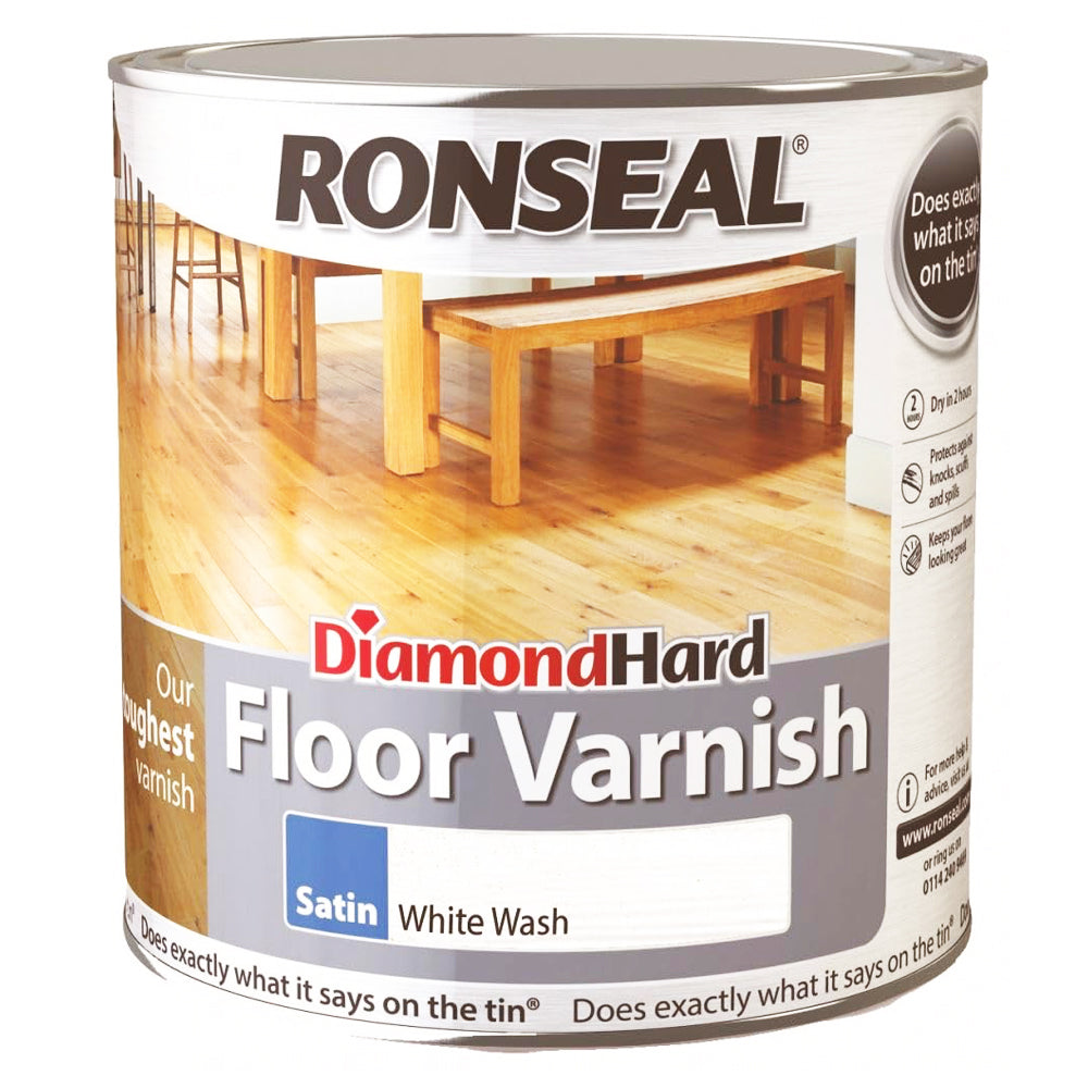 RONSEAL DIAMOND FLOOR VARNISH SATIN WHITE ASH 2.5L