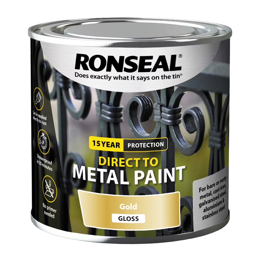 RONSEAL DIRECT TO METAL GOLD  GLOSS 250ML