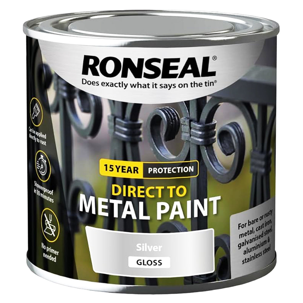 RONSEAL DIRECT TO METAL SILVER  GLOSS 250ML