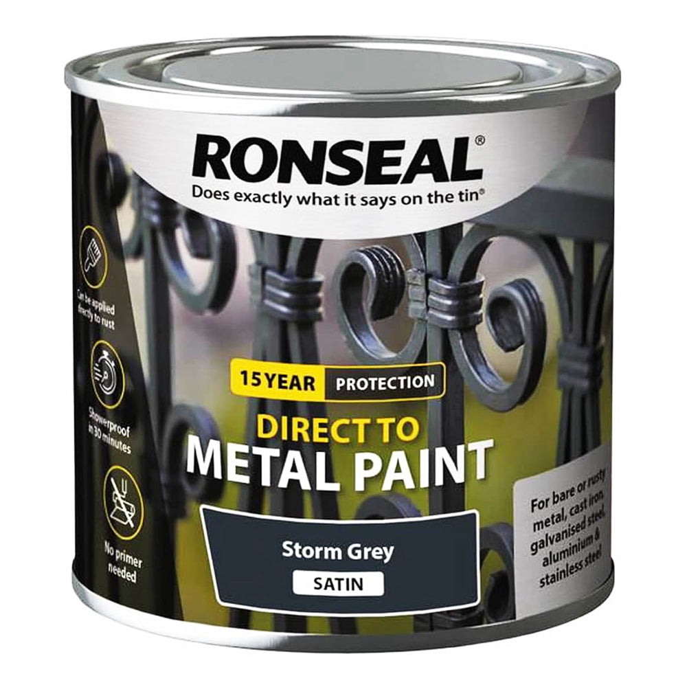 RONSEAL DIRECT TO METAL STORM GREY SATIN 250ML