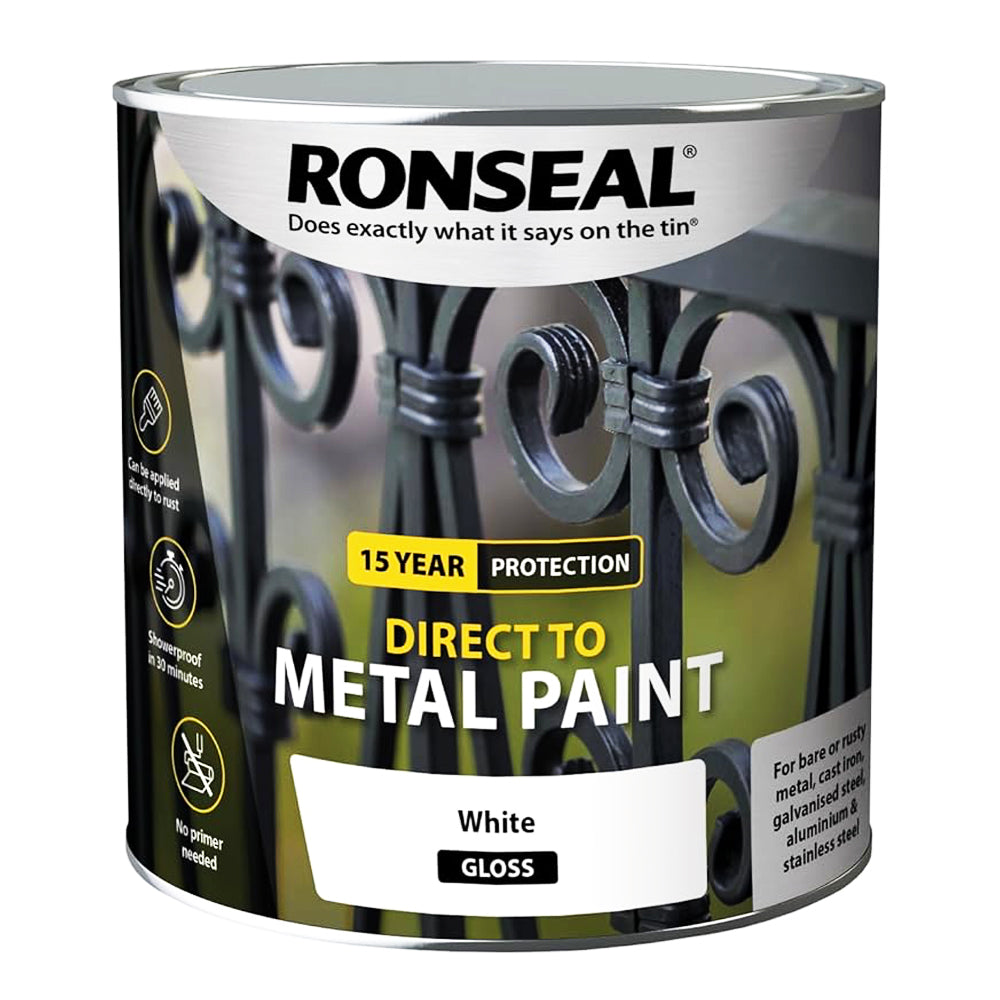 RONSEAL DIRECT TO METAL WHITE GLOSS 250ML