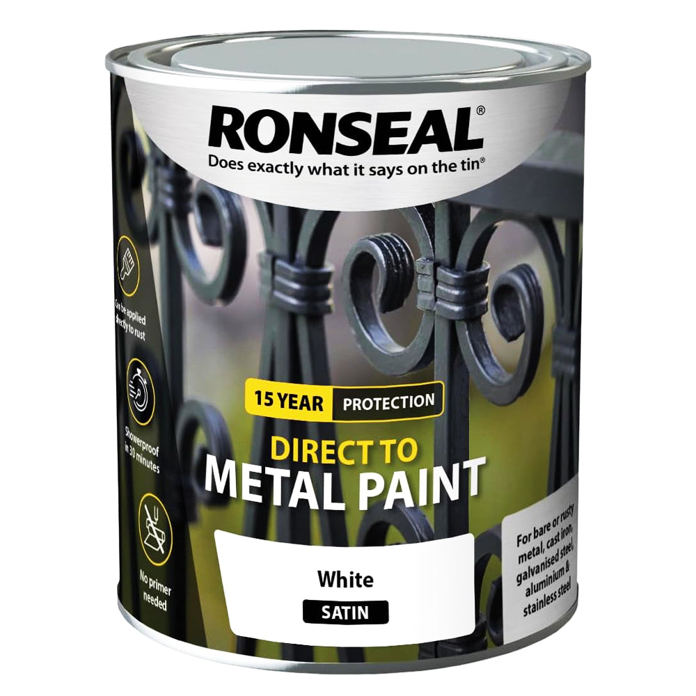 RONSEAL DIRECT TO METAL WHITE SATIN 2.5L