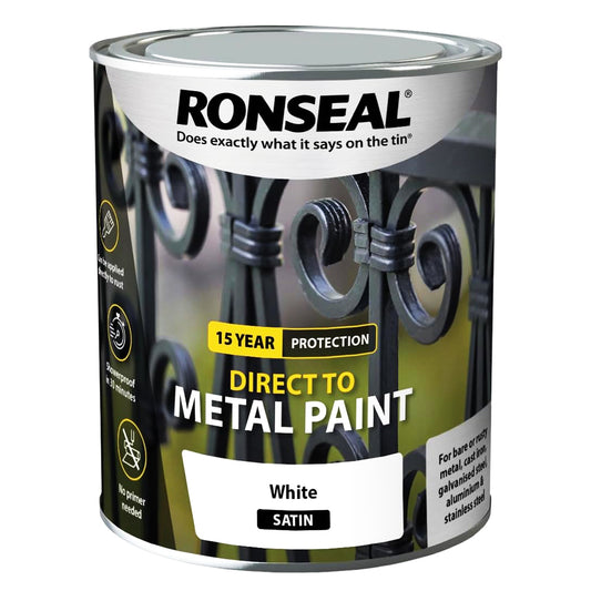 RONSEAL DIRECT TO METAL WHITE SATIN 2.5L
