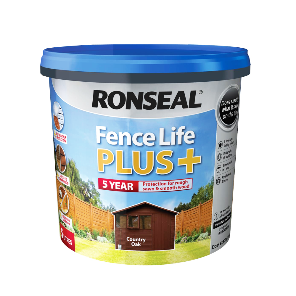RONSEAL FENCE LIFE PLUS + COUNTRY OAK 5LTR