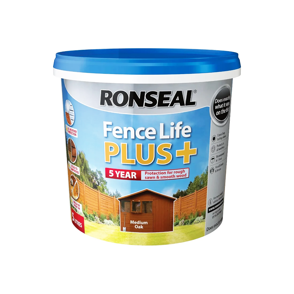 RONSEAL FENCELIFE PLUS + MEDIUM OAK 5LT