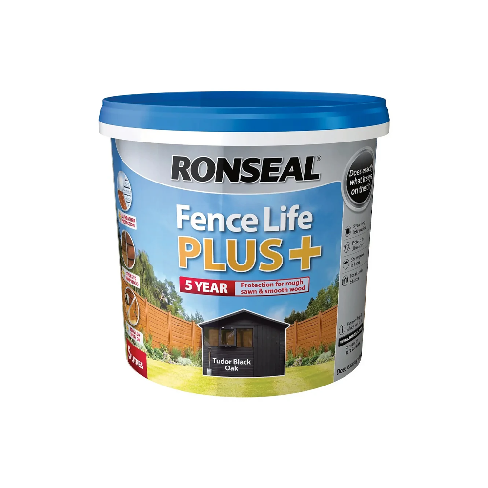 RONSEAL FENCELIFE PLUS + TUDOR BLACK OAK 5L