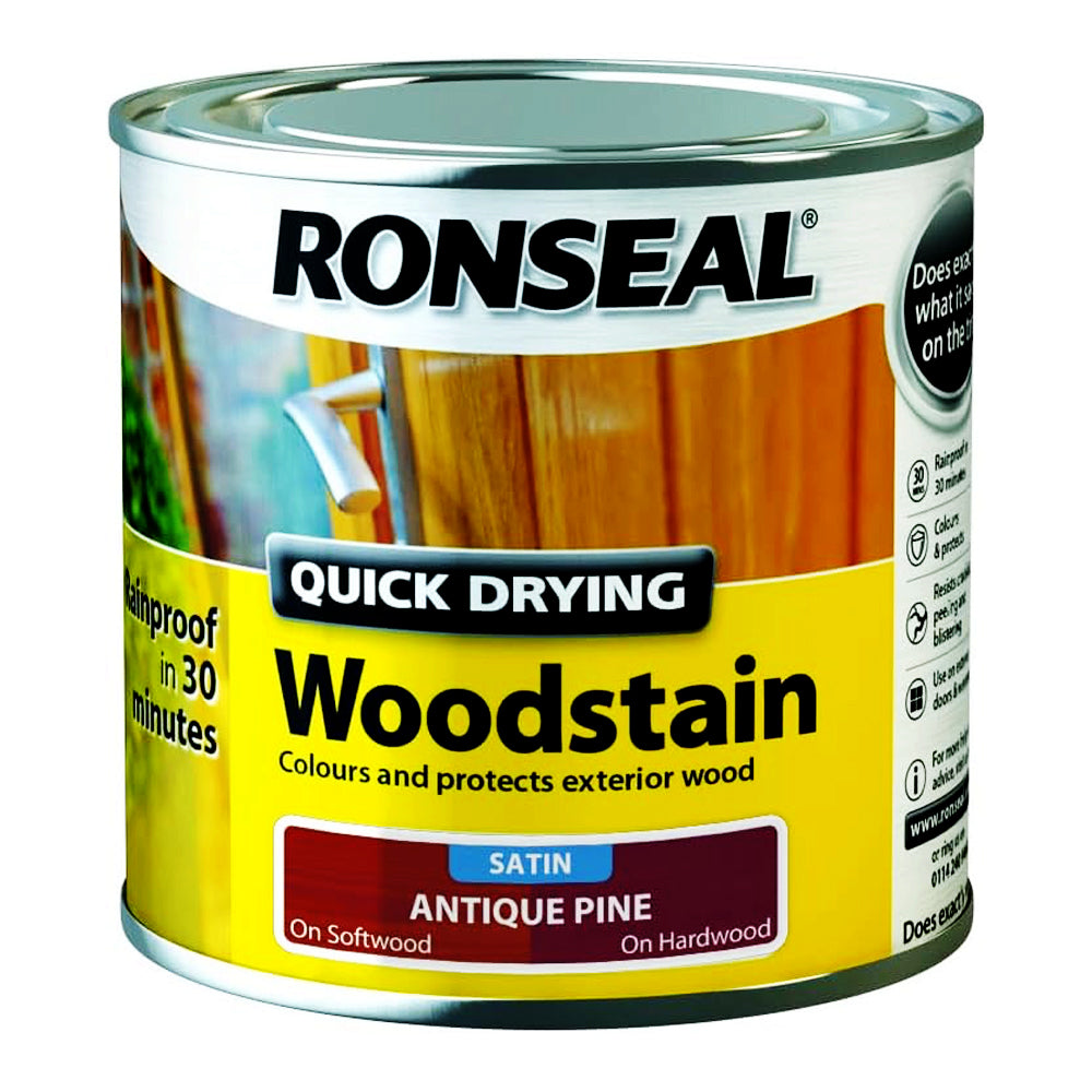 RONSEAL Q.D WOODSTAIN SATIN ANTIQUE PINE 250ML