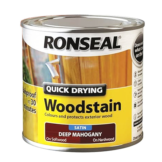 RONSEAL Q.D WOODSTAIN SATIN DEEP MAHOGANY 250ML