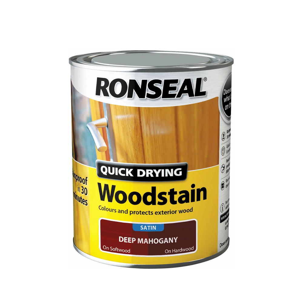 RONSEAL Q.D WOODSTAIN SATIN DEEP MAHOGANY 750ML