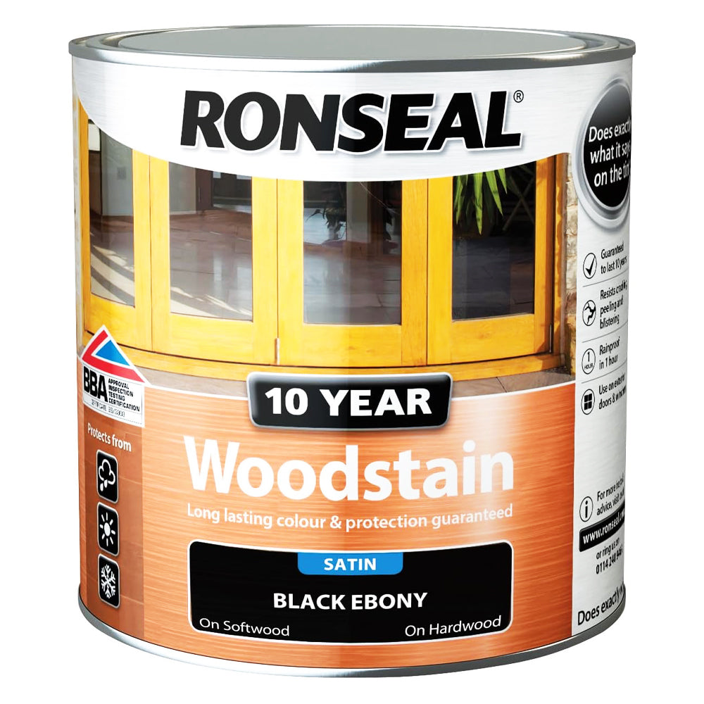 RONSEAL Q/D WOODSTAIN SATIN EBONY 250ML