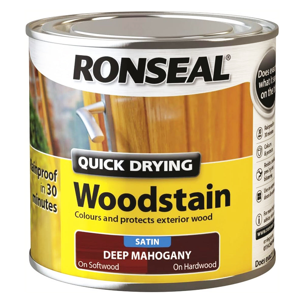RONSEAL Q.D WOODSTAIN SATIN MAHOGANY 250ML