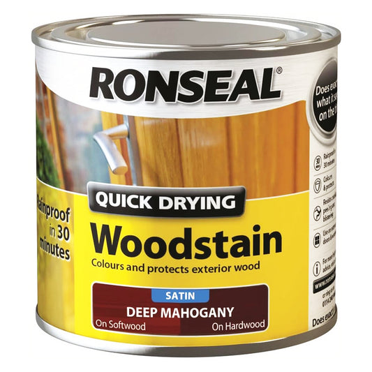 RONSEAL Q.D WOODSTAIN SATIN MAHOGANY 250ML