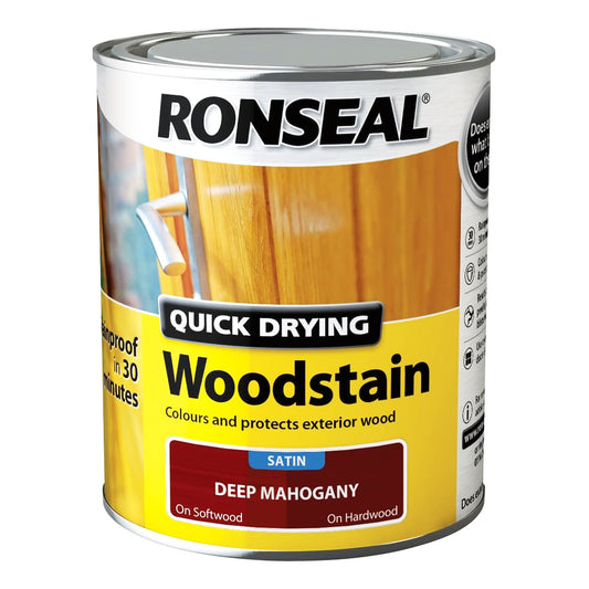 RONSEAL Q.D WOODSTAIN SATIN MAHOGANY 750ML