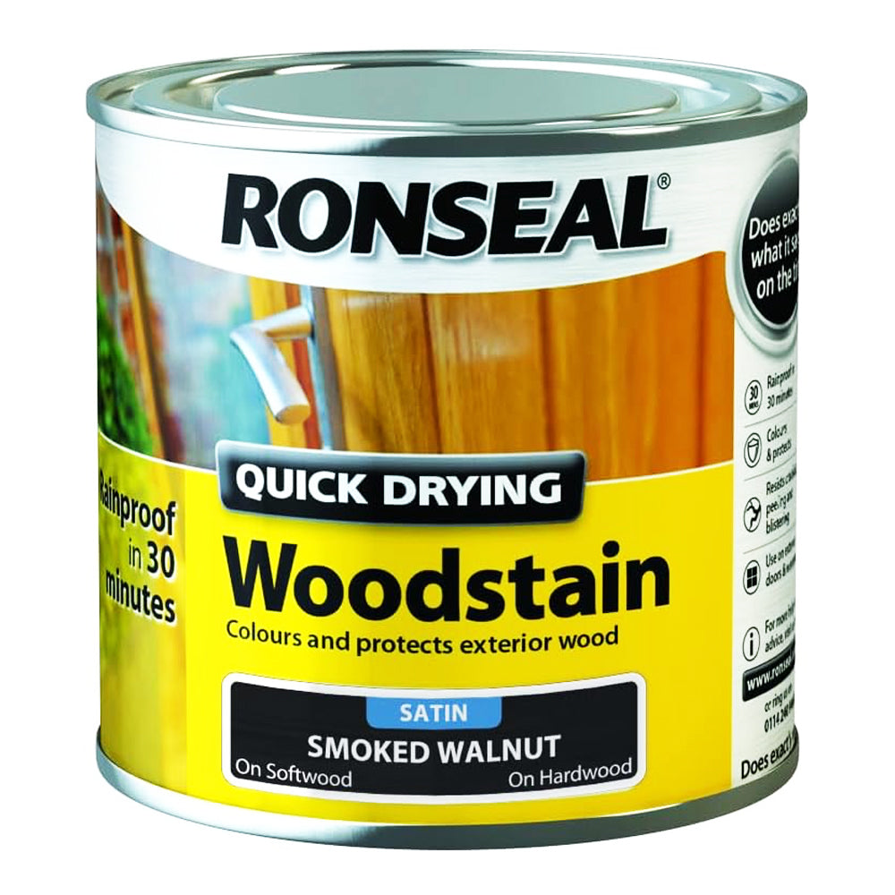 RONSEAL Q.D WOODSTAIN SATIN SMOKED WALNUT 250ML