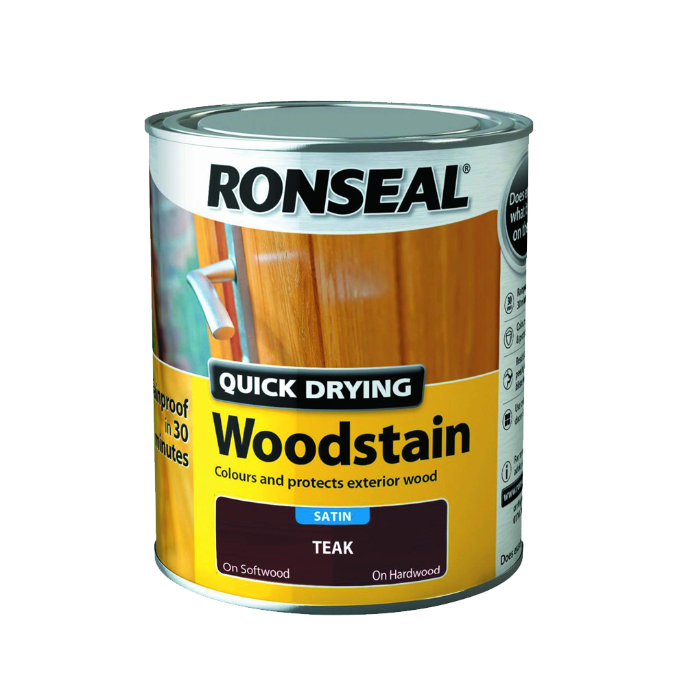 RONSEAL Q.D WOODSTAIN SATIN TEAK 750ML