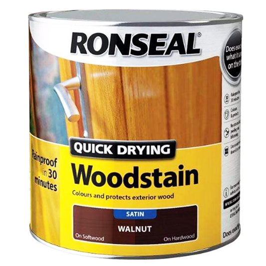 RONSEAL Q.D WOODSTAIN SATIN WALNUT 250ML