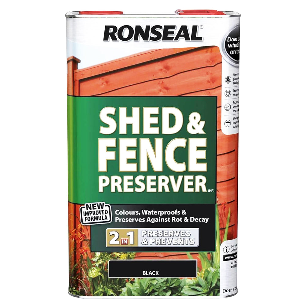 RONSEAL SHED & FENCE PRESERVER BLACK 5L