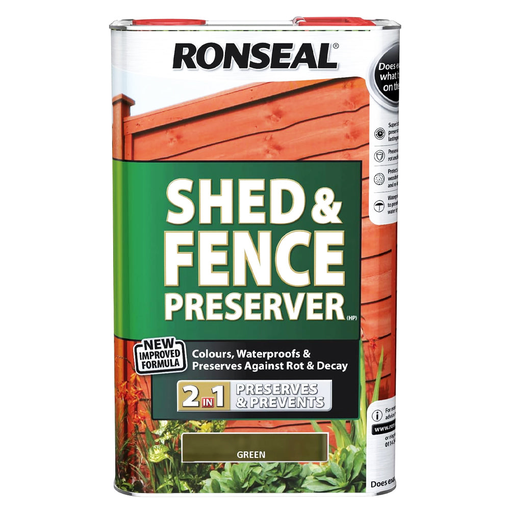 RONSEAL SHED & FENCE PRESERVER GREEN 5L