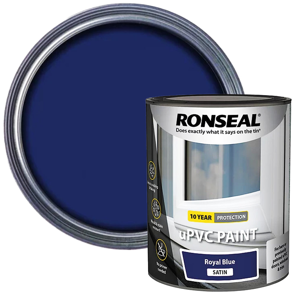RONSEAL UPVC PAINT ROYAL BLUE SATIN 750ML