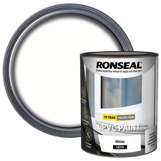 RONSEAL UPVC PAINT WHITE SATIN 750ML