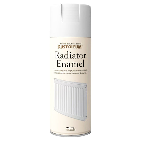 RUST-OLEUM RADIATOR ENAMEL SATIN WHITE 400ML