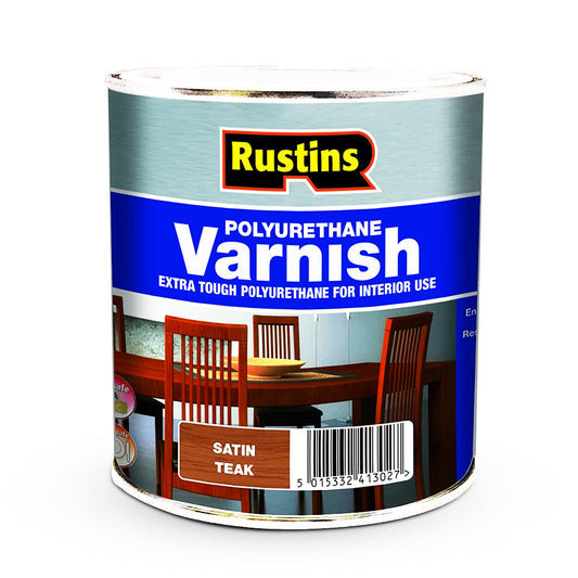 RUSTINS POLYURETHANE VARNISH SATIN TEAK 1L