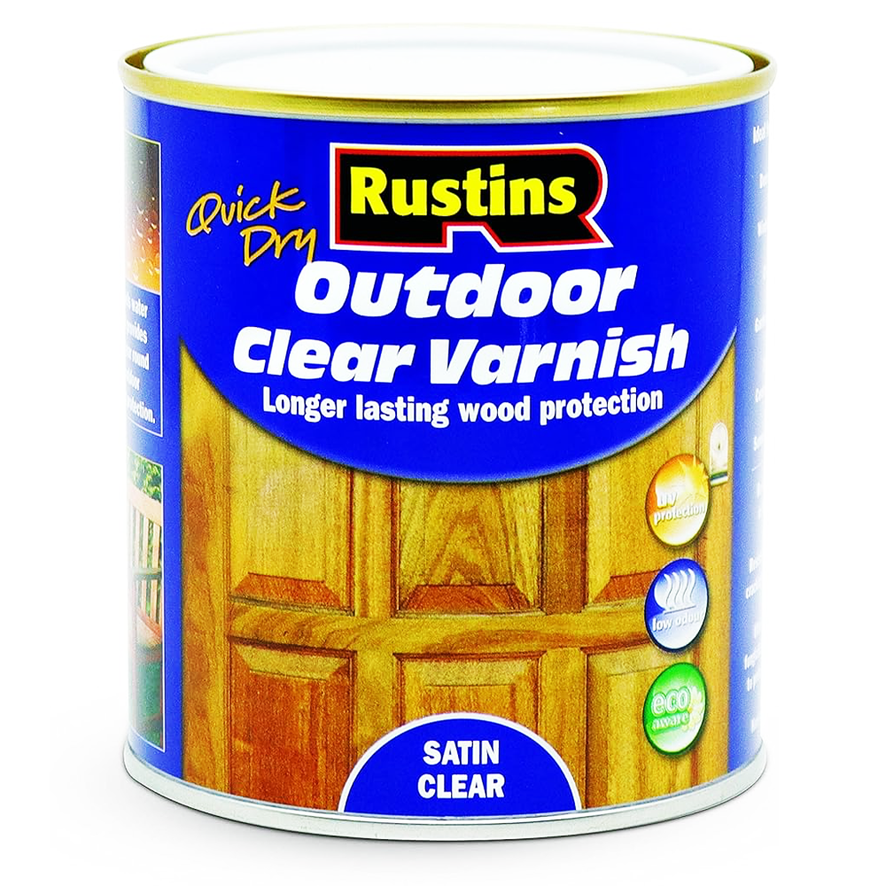 RUSTINS Q.D EXTERIOR VARNISH SATIN CLEAR 500ML