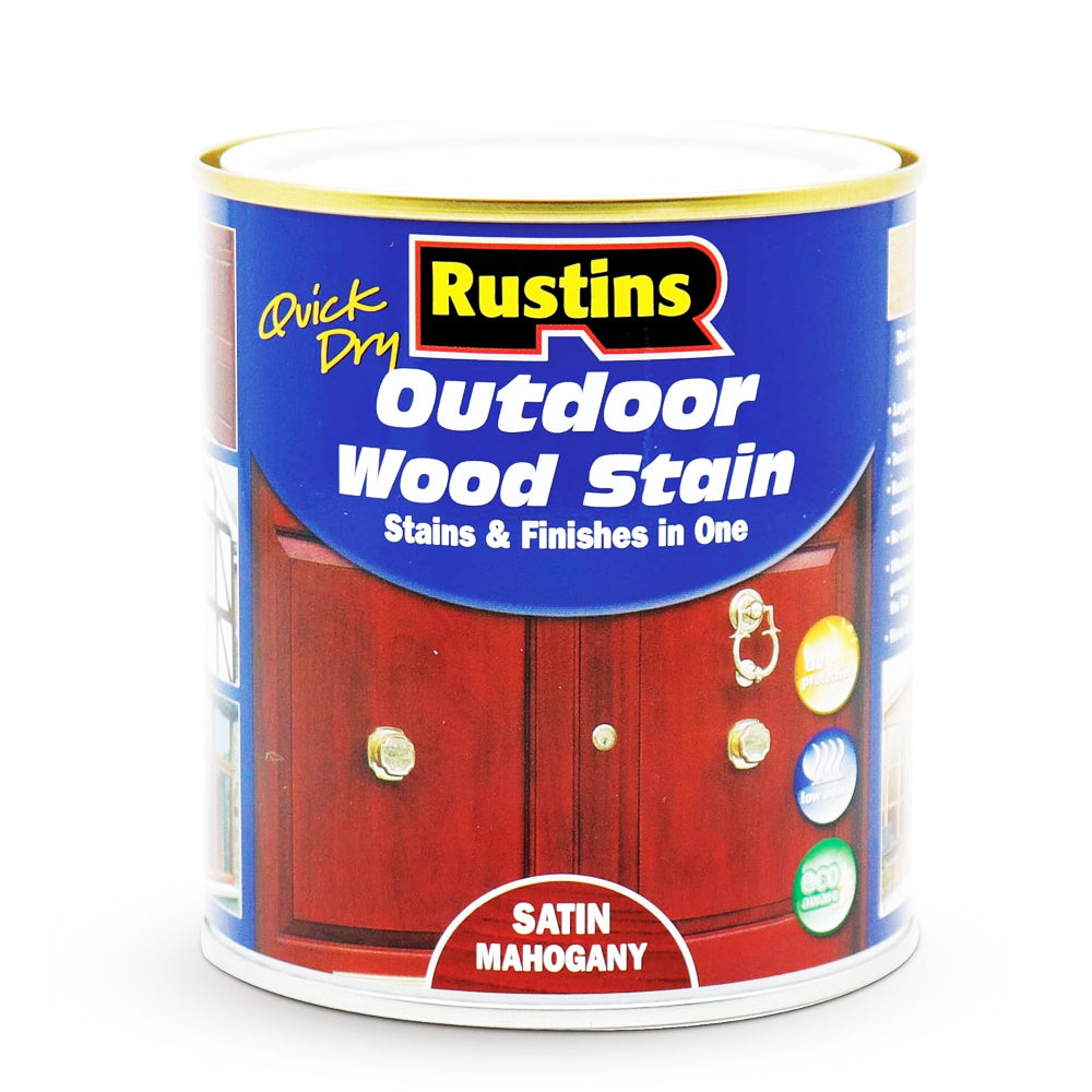RUSTINS Q.D EXTERIOR WOODSTAIN MAHOGANY 500ML