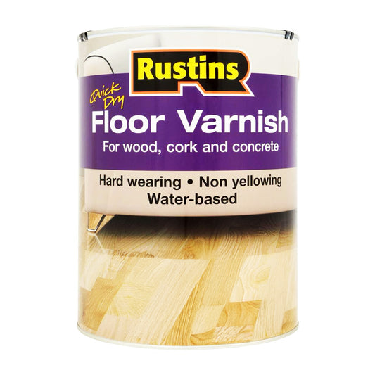 RUSTINS Q.D FLOOR VARNISH CLEAR GLOSS 5L
