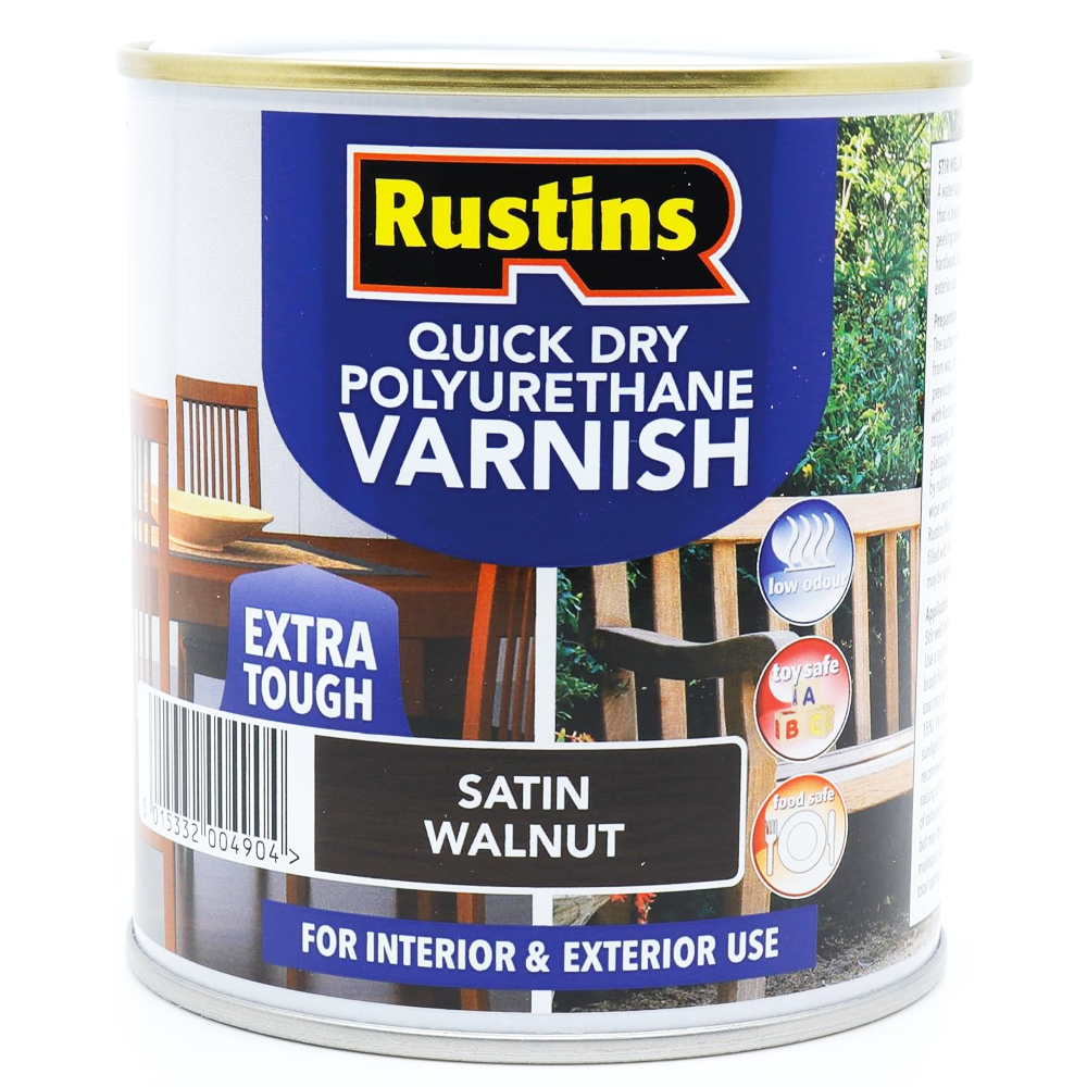 RUSTINS Q.D VARNISH SATIN WALNUT 500ML