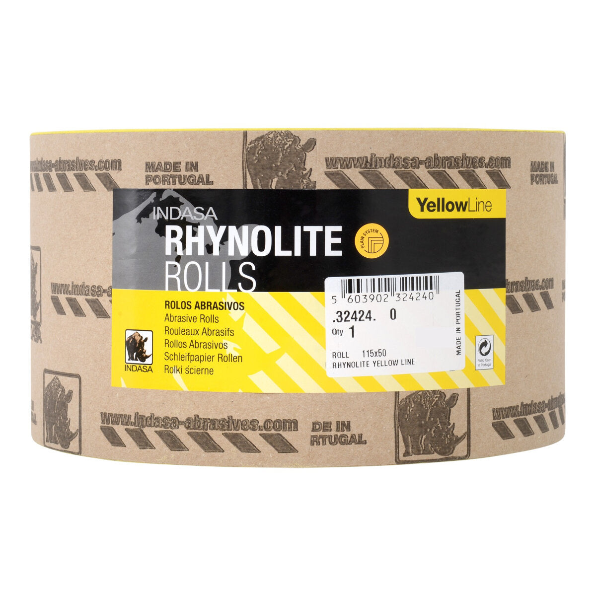 INDASA RHYNOLITE YELLOW LINE P80 115mm x 50m