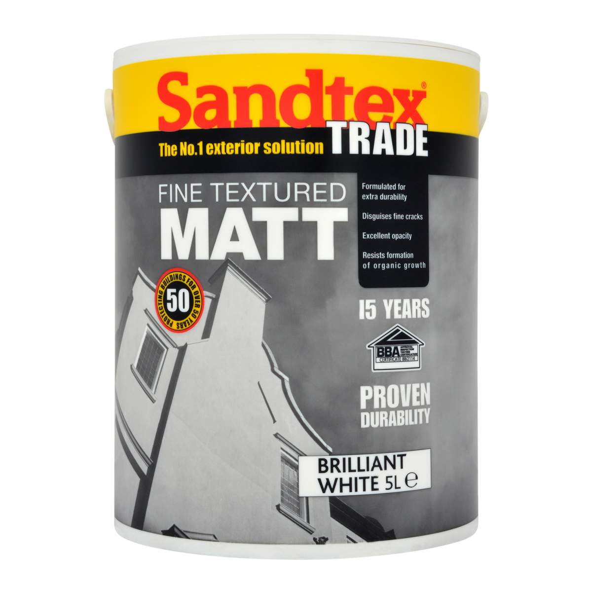 SANDTEX FINE TEXTURED MATT BRILLIANT WHITE 5L