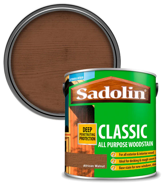 SADOLIN CLASSIC ALL PURPOSE WOODSTAIN AFRICAN WALNUT 2.5L