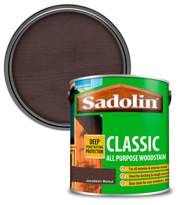 SADOLIN CLASSIC ALL PURPOSE WOODSTAIN JACOBEAN WALNUT 2.5L